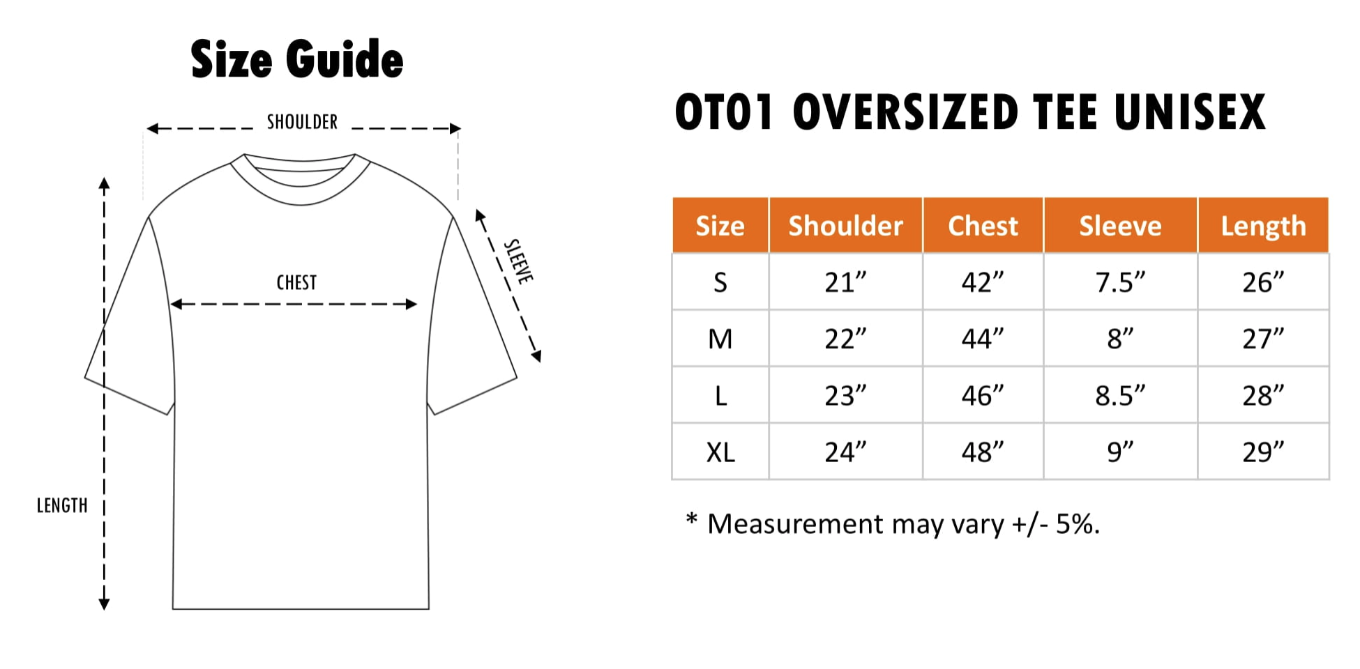 HC09 size chart